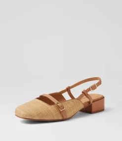 Women DIANA FERRARI Flats-Irome Natural Dark Tan Patent Leather Heels