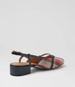 Women DIANA FERRARI Heels|Flats-Irome Picnic Print Navy Patent Leather Heels