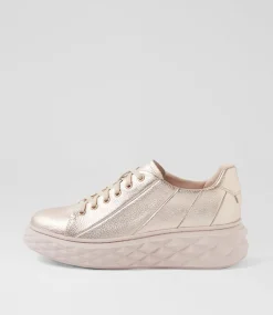 Women TOP END Sneakers-Irsia Rose Gold Tumble Leather Sneakers