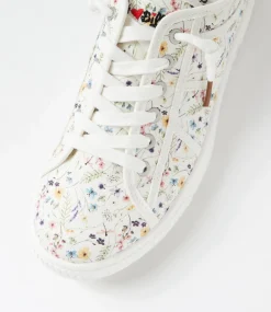 Women I LOVE BILLY Sneakers-Isaiah White Ditzy Floral Canvas Sneakers