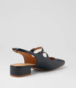 Women DIANA FERRARI Flats|Heels-Ishala Navy Patent Leather Heels