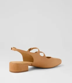 Women DIANA FERRARI Heels|Flats-Ishala Tan Leather Heels