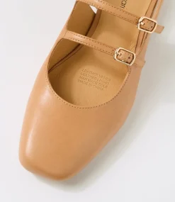 Women DIANA FERRARI Heels|Flats-Ishala Tan Leather Heels