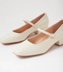 Women DIANA FERRARI Mary Janes|Heels-Islah Cream Leather Mary Jane Heels