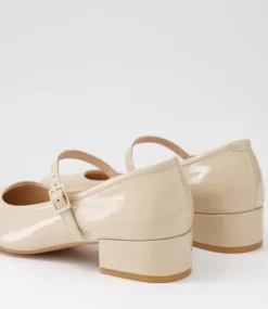 Women DIANA FERRARI Mary Janes|Flats-Islah Latte Patent Leather Mary Jane Heels