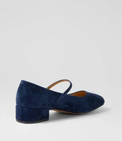 Women DIANA FERRARI Mary Janes|Heels-Islah Navy Suede Mary Jane Heels