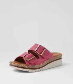 Women DIANA FERRARI Heels|Sandals-Isree Berry Leather Sandals