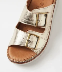 Women DIANA FERRARI Heels|Sandals-Isree Champagne Leather Sandals