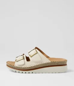 Women DIANA FERRARI Heels|Sandals-Isree Cream Leather Sandals
