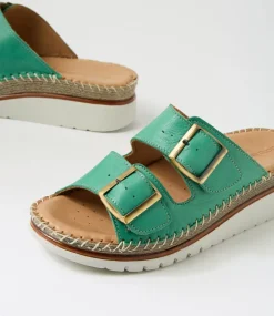 Women DIANA FERRARI Heels|Sandals-Isree Emerald Leather Sandals