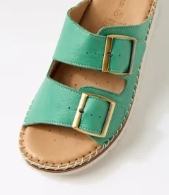 Women DIANA FERRARI Heels|Sandals-Isree Emerald Leather Sandals
