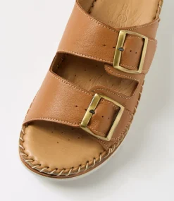 Women DIANA FERRARI Heels|Sandals-Isree Tan Leather Sandals