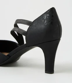 Women I LOVE BILLY Heels-Issen W Black Shimmer Fabric Heels
