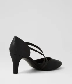 Women I LOVE BILLY Heels-Issen W Black Shimmer Fabric Heels