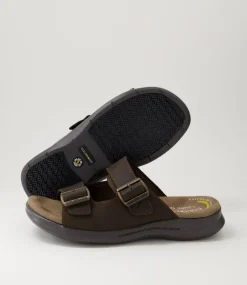 COLORADO Casuals|Sandals-Iza Brown Crazyhorse Leather Slides