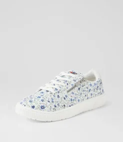 Women I LOVE BILLY Sneakers-Izzar Blue Ditzy Floral Canvas Sneakers