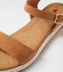 Women I LOVE BILLY Flats|Sandals-Jabiru Tan Nubuck Pu Sandals