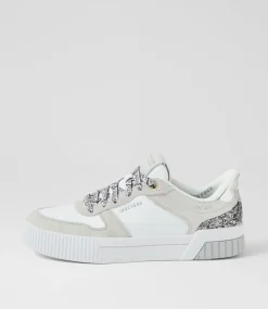 Women SKECHERS Sneakers-Jade White Silver Smooth Sneakers