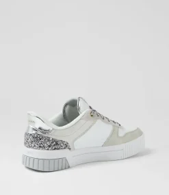 Women SKECHERS Sneakers-Jade White Silver Smooth Sneakers