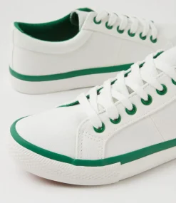 Women I LOVE BILLY Sneakers-Jaiha White Green Canvas Sneakers