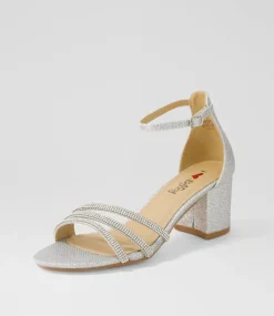 Women I LOVE BILLY Heels|Sandals-Jalim Silver Glitter Sandals