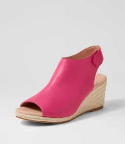 Women DIANA FERRARI Espadrilles|Wedges-Jamcie Fuchsia Leather Espadrilles