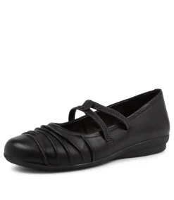 Women SUPERSOFT Flats|Comfort-Janda2 Black Leather Mary Janes