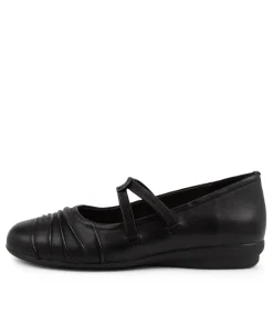 Women SUPERSOFT Flats|Comfort-Janda2 Black Leather Mary Janes