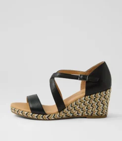 Women DIANA FERRARI Heels|Sandals-Jareem Black Multi Rope Leather Sandals