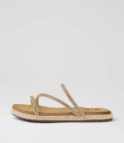 Women I LOVE BILLY Flats|Sandals-Jarson Rose Gold Jewels Sandals