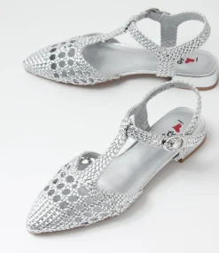 Women I LOVE BILLY Flats-Jartello Silver Flat Shoes