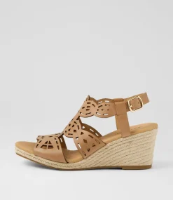 Women DIANA FERRARI Heels|Sandals-Javene Light Tan Leather Sandals