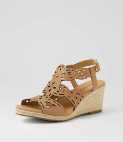Women DIANA FERRARI Heels|Sandals-Javene Light Tan Leather Sandals