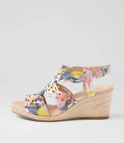 Women DIANA FERRARI Heels|Sandals-Javene Summer Floral Leather Sandals