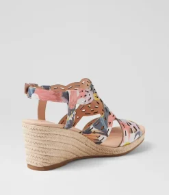 Women DIANA FERRARI Heels|Sandals-Javene Summer Floral Leather Sandals