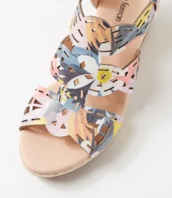 Women DIANA FERRARI Heels|Sandals-Javene Summer Floral Leather Sandals