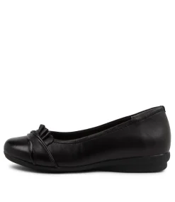 Women SUPERSOFT Comfort|Wedges-Jayde3 Black Leather Ballet Flats