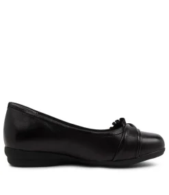 Women SUPERSOFT Comfort|Wedges-Jayde3 Black Leather Ballet Flats