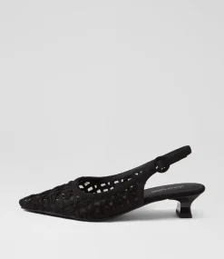 Women DIANA FERRARI Heels-Jaylyn Black Braid Leather Heels