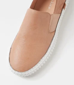 Women DIANA FERRARI Sneakers-Jemax Nude Rose Gold Shrunken Leather Sneakers