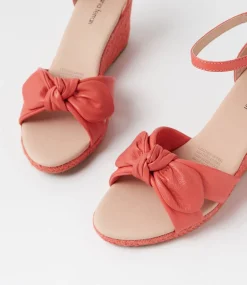 Women DIANA FERRARI Espadrilles|Wedges-Jennalea Coral Leather Sandals