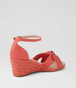 Women DIANA FERRARI Espadrilles|Wedges-Jennalea Coral Leather Sandals