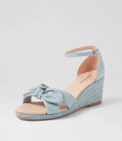 Women DIANA FERRARI Espadrilles|Wedges-Jennalea Light Denim Leather Rope Sandals
