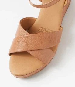 Women DIANA FERRARI Heels|Sandals-Jigsor Dark Tan Leather Sandals