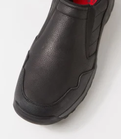 COLORADO Casuals-Joao Black Tumble Leather Flat Shoes