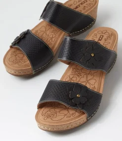 Women COLORADO Comfort|Slides-Joie Black Leather Sandals
