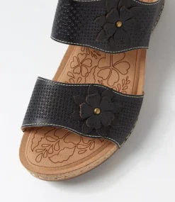 Women COLORADO Comfort|Slides-Joie Black Leather Sandals