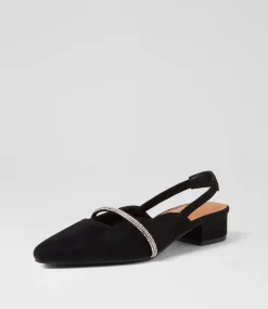 Women I LOVE BILLY Flats-JOKKEY IL BLACK MICROSUEDE