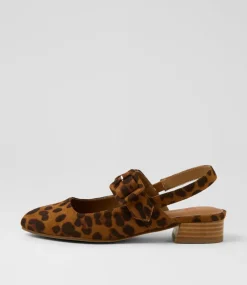 Women I LOVE BILLY Flats-Jolamber Leopard Microsuede Heels