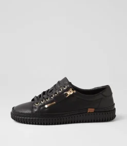 Women DIANA FERRARI Sneakers-Jonza Black Leather Sneakers